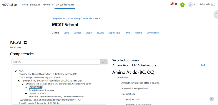 MCAT.school Moodle Core Competencies
